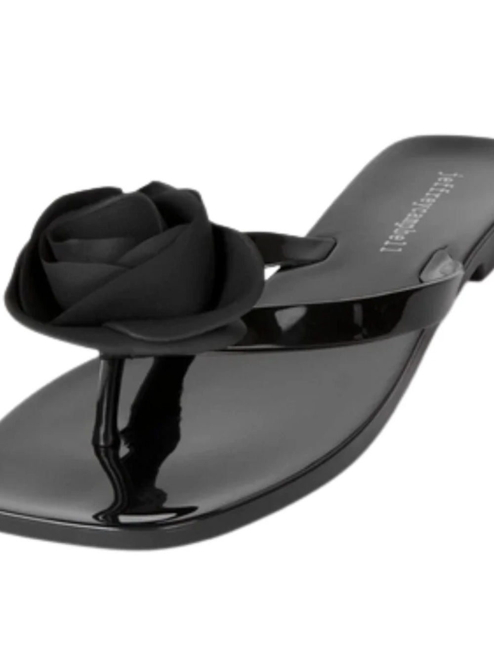 Jeffrey Campbell Women's Black Floral Jelly Flip Flops - Picture 5 of 5